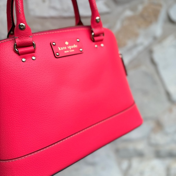 Kate Spade Bag Set Small Rachelle Neda Wellesley Zip Around Wallet Hot Rose Pink - Picture 10 of 10